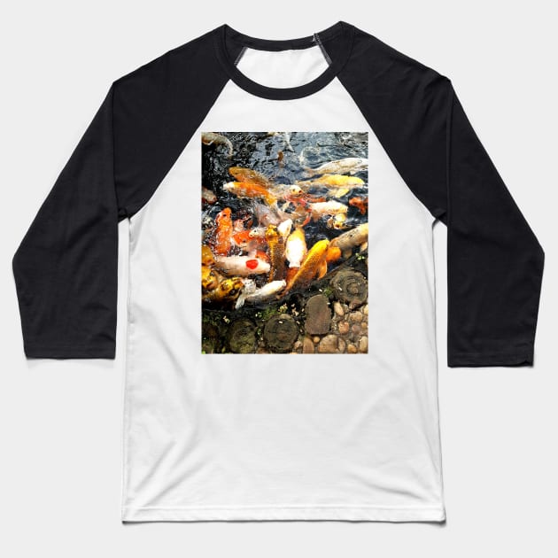 Koi karp freshwater fish sea animal Baseball T-Shirt by LukjanovArt